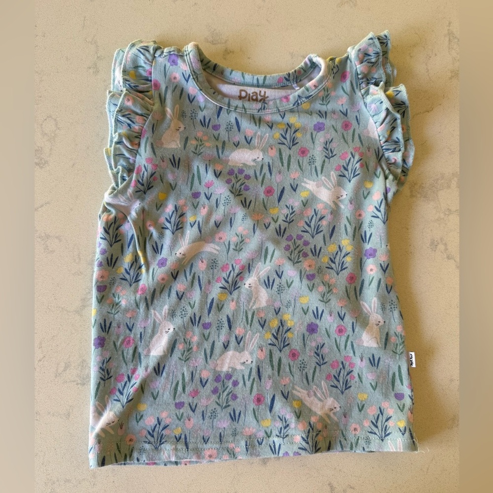 Little Sleepies Spring Bunny Ruffled Top